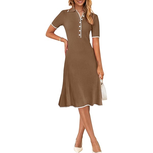 MEROKEETY Women's Long Sleeve V Neck Sweater Dress 2025 Fall